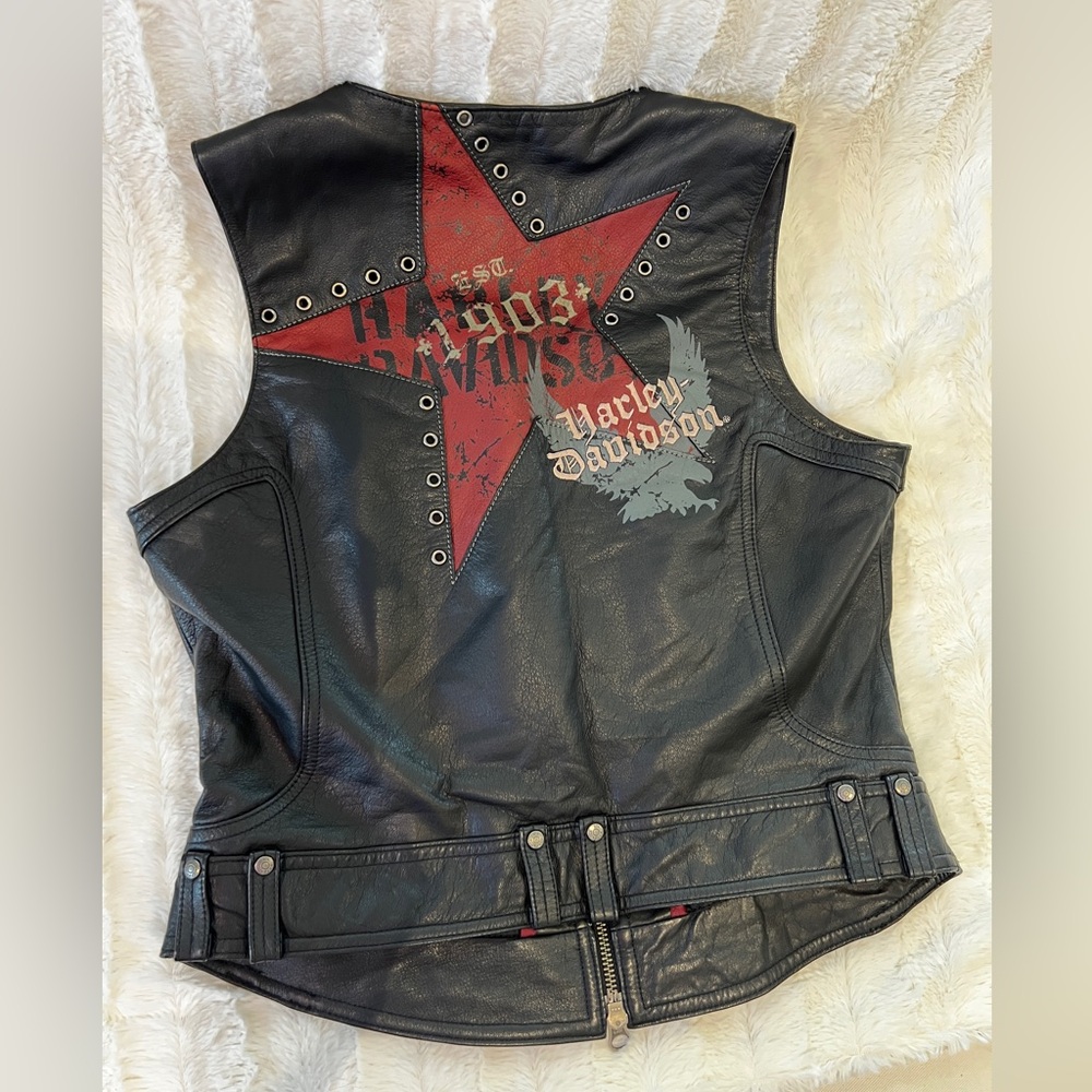Harley Davidson Leather Vest Vintage